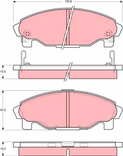 Тормозные колодки TRW передние для Daihatsu Gran Move 1997-2002. Артикул GDB3071