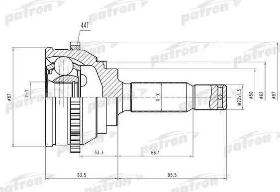 Шрус наружный (граната) Patron для Hyundai Matrix I 2001-2010. Артикул PCV1471