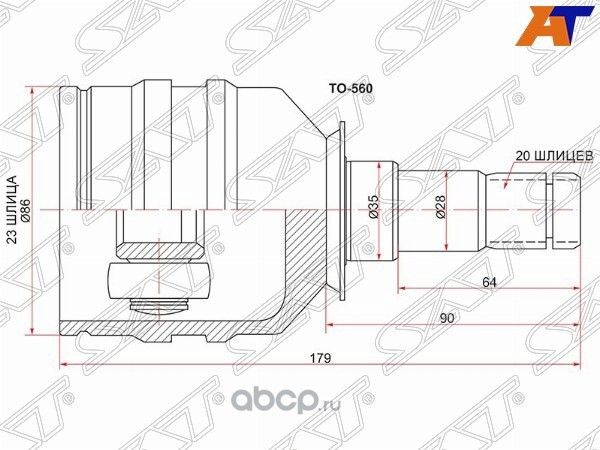 Шрус внутренний трипоид PREMIOALLION 01-AURIS (SAT). Артикул TO560