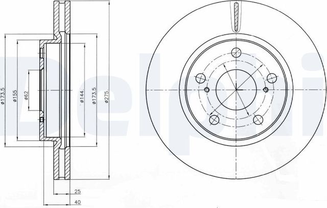 Тормозной диск Delphi. Артикул BG4304