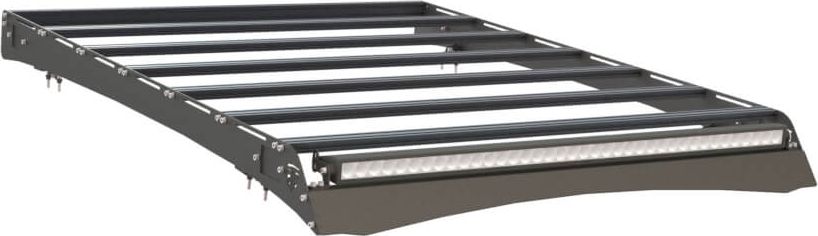 Экспедиционный багажник STC для Toyota Hilux VIII 2015-2026 с балкой дальнего, рабочим и задним светом. Артикул STC-TH15-TR-L1L2L3