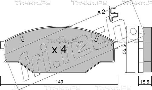 Тормозные колодки fri.tech. передние для Toyota HiAce H50 H60 H70 1982-1989. Артикул 236.0