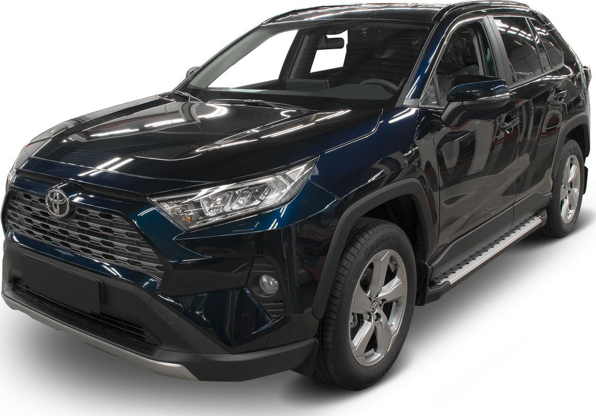 Пороги алюминиевые Rival Bmw-Style круг для Toyota Rav4 XA50 2019-2026. Артикул D180AL.5710.1