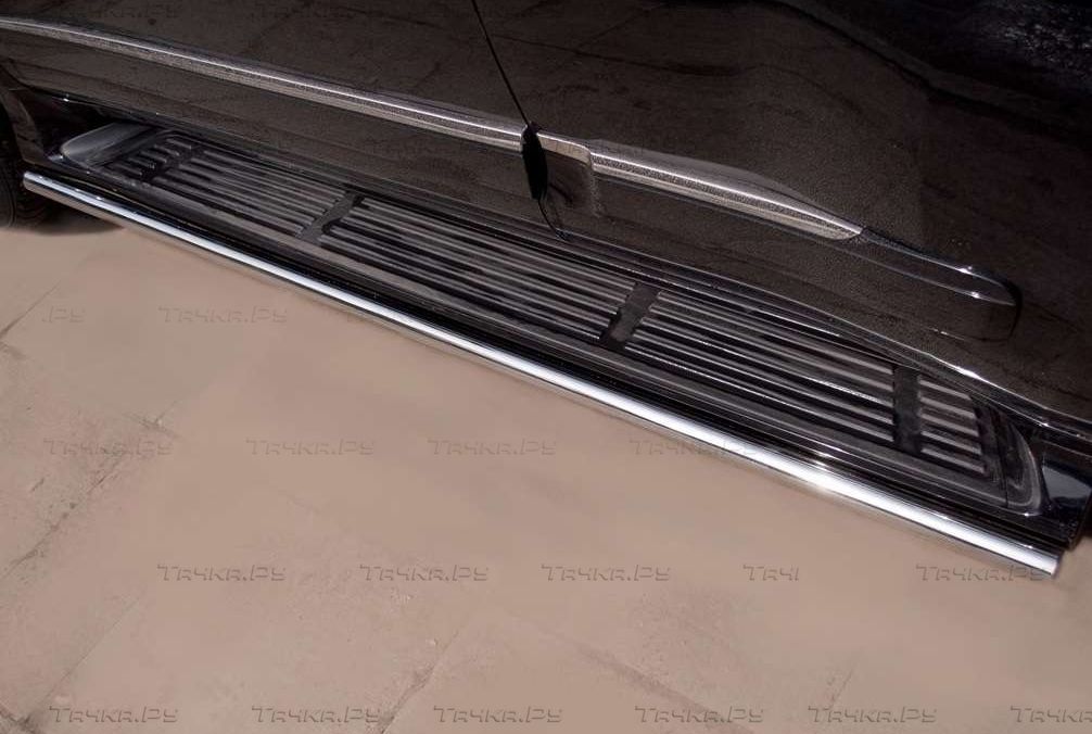 Защита порогов RusStal труба d42 (вариант 3) для Lexus LX 470 1998-2007. Артикул LXT-0005553
