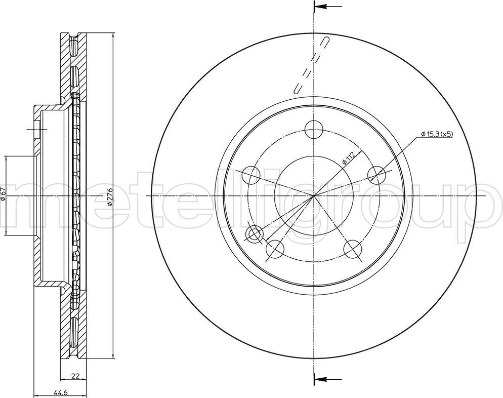 Тормозной диск Metelli. Артикул 23-0831C