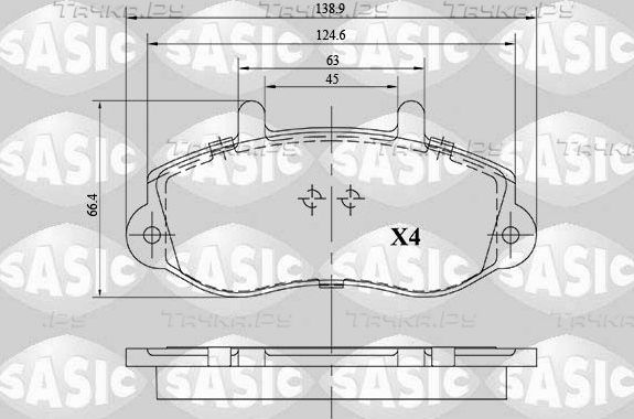 Тормозные колодки Sasic передние для Opel Movano II 1998-2010. Артикул 6214033