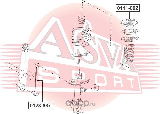 ТЯГА СТАБИЛИЗАТОРА (Asva). Артикул 0123887