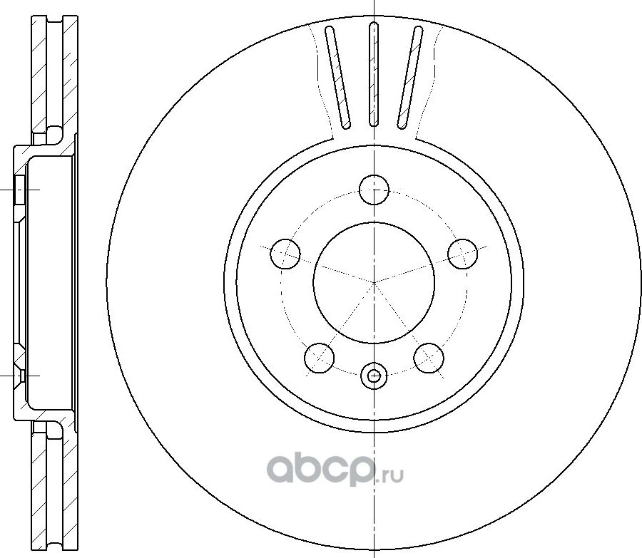 Диск тормозной вентилируемый G-brake GR-02480. Артикул GR02480