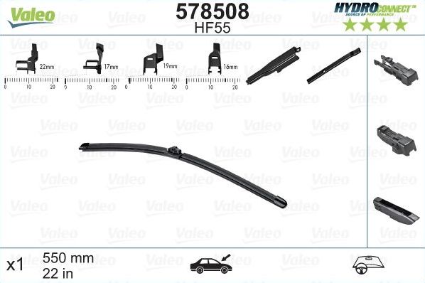 Щетка стеклоочистителя (дворник) Valeo HydroConnect. Артикул 578508