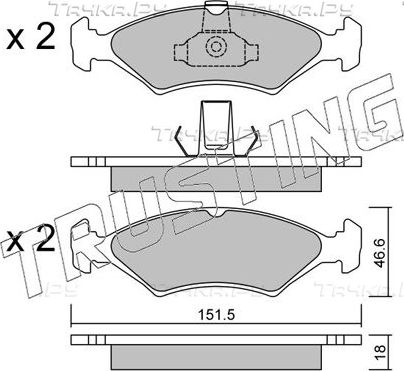 Тормозные колодки Trusting передние для Mazda 121 III 1996-2002. Артикул 095.0
