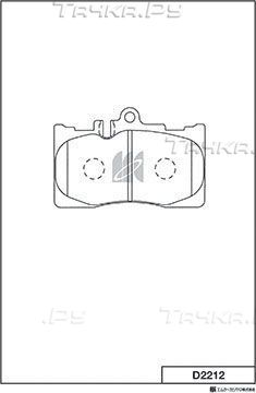 Тормозные колодки MK Kashiyama передние для Lexus LS III 2000-2006. Артикул D2212