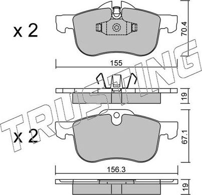 Тормозные колодки Trusting передние для Rover 75 I 1999-2005. Артикул 316.0