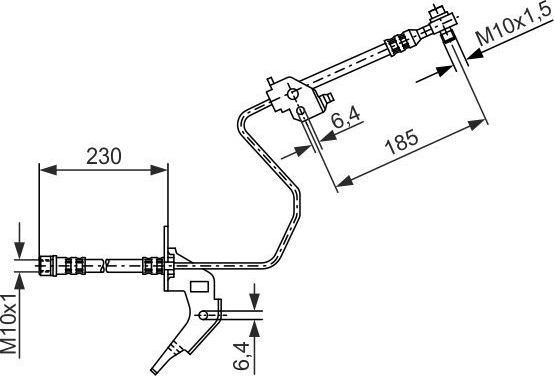 Тормозной шланг Bosch задний левый для Opel Meriva A 2003-2010. Артикул 1 987 476 199