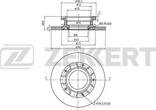 Тормозной диск Zekkert. Артикул BS-5329BZ