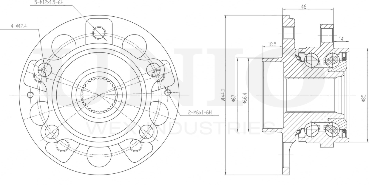 Ступица колеса с интегрированным подшипником (Unio). Артикул HUB-20025