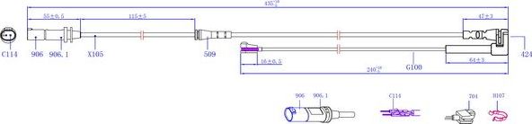 Датчик износа тормозных колодок  Sangsin Hi-Q. Артикул SWS1600