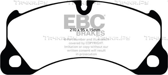 Тормозные колодки EBC Brakes передние для Porsche Macan I 2014-2026. Артикул DP41835R