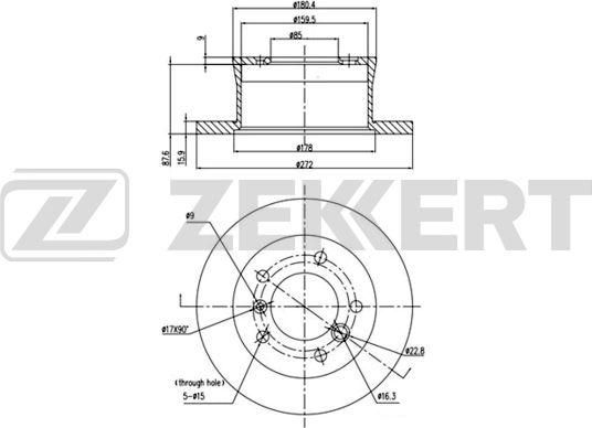 Тормозной диск Zekkert. Артикул BS-5054B