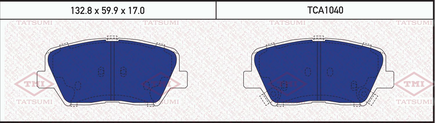 Колодки тормозные HYUNDAI/KIA SOLARIS/ELANTRA/CEED/RIO 12- перед. (Tatsumi). Артикул TCA1040