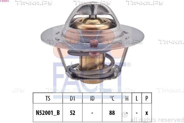 Термостат Facet Made in Italy - OE Equivalent для Toyota Land Cruiser 70 1984-1996. Артикул 7.8355S