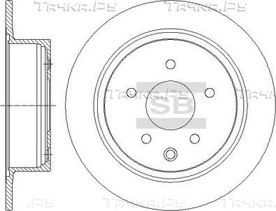 Тормозной диск Sangsin Hi-Q задний для Nissan Juke I 2010-2019. Артикул SD3052