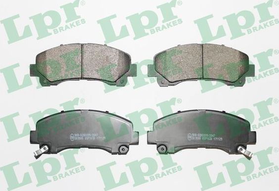 Тормозные колодки LPR передние для Isuzu D-Max II 2012-2020. Артикул 05P1630