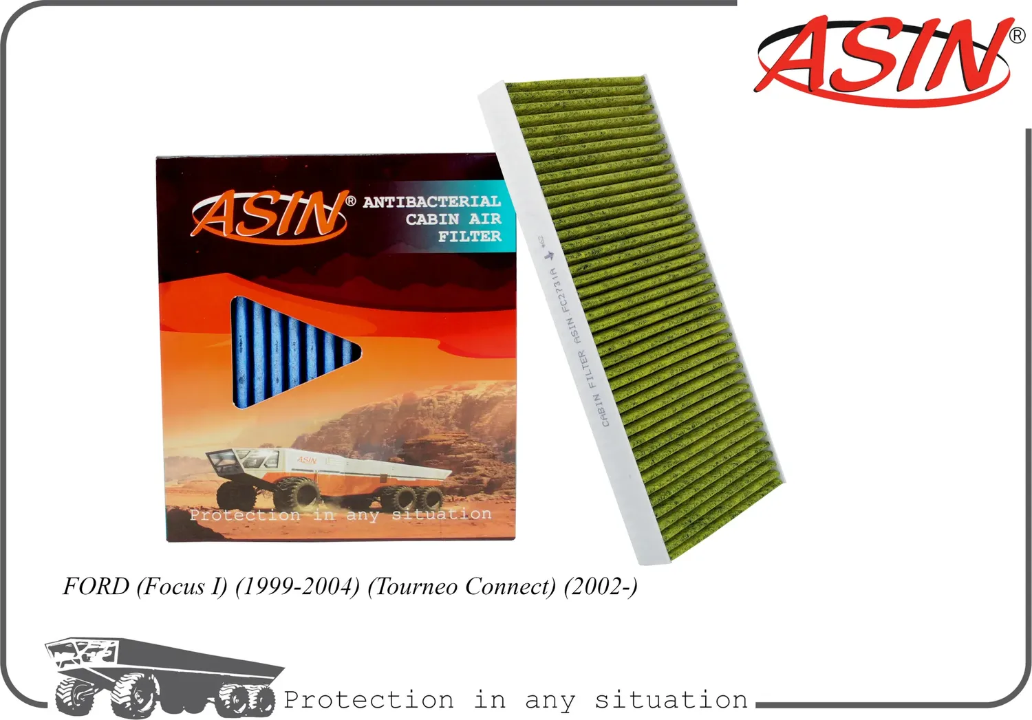 .Фильтр салонный 1062253ASIN.FC2731A антибактери Asin. Артикул ASINFC2731A