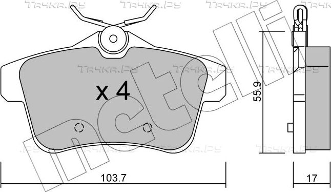Тормозные колодки Metelli задние для Citroen C4 II 2010-2026. Артикул 22-0855-0