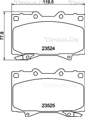 Тормозные колодки Nisshinbo передние для Lexus LX 470 1998-2008. Артикул NP1018