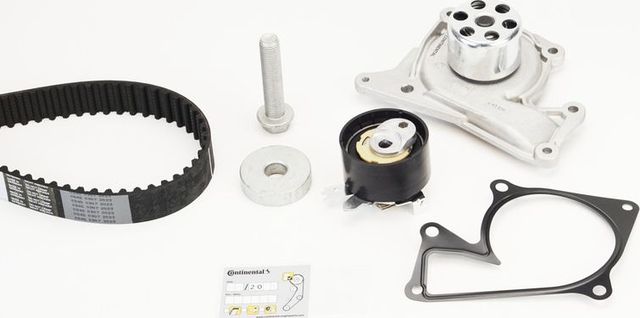 Помпа (водяной насос) с комплектом ремня ГРМ ContiTech. Артикул CT1244WP2