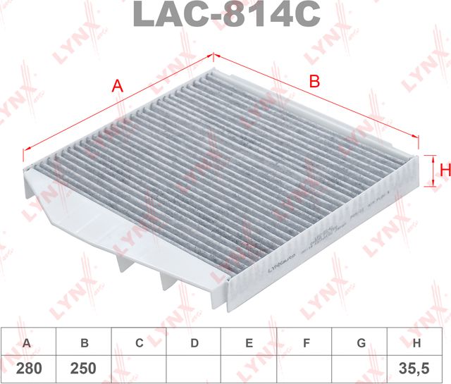 Салонный фильтр LYNXauto для Volvo XC70 I 2000-2007. Артикул LAC-814C