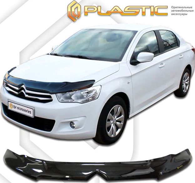 Дефлектор СА Пластик для капота (exclusive) (Classic черный) для Citroen C-Elysee седан 2012-2026. Артикул 2010060108217