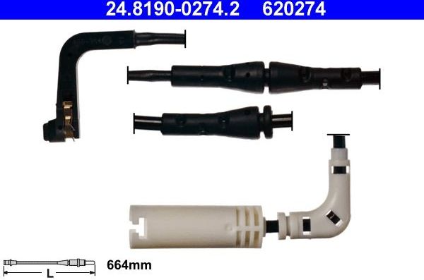 Датчик износа тормозных колодок  ATE задний для BMW 6 II (E63/E64) 2003-2010. Артикул 24.8190-0274.2