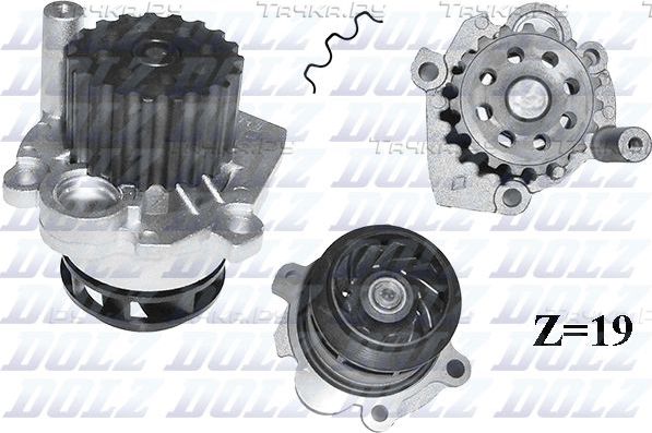 Помпа (водяной насос) Dolz для Skoda Fabia I 2001-2007. Артикул A249