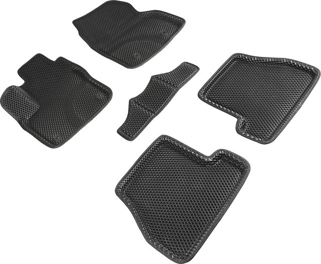 Коврики Seintex 3D EVA ромб для салона Ford Focus III рестайлинг МКПП 2015-2019 ЧЕРНЫЕ. Артикул 95243