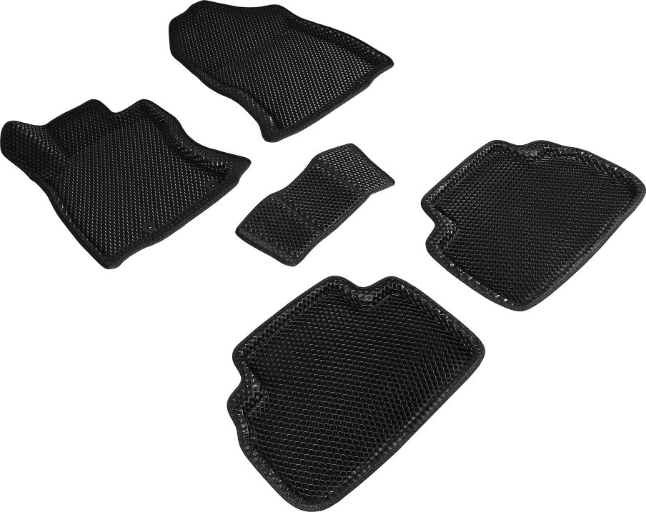 Коврики Seintex 3D EVA ромб для салона Subaru Forester V 2018-2026 ЧЕРНЫЕ. Артикул 95342