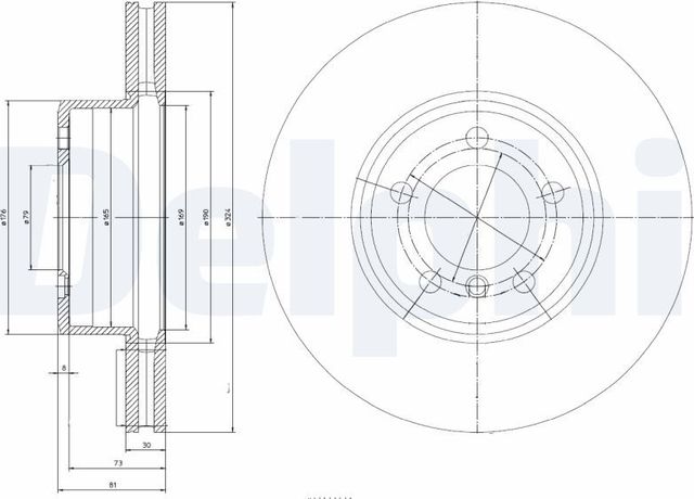 Тормозной диск Delphi для BMW 7 IV (E65/E66) 2001-2008. Артикул BG9786