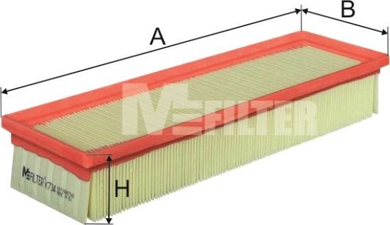 Воздушный фильтр MFilter. Артикул K 734