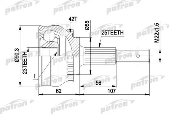 Шрус наружный (граната) Patron. Артикул PCV1275