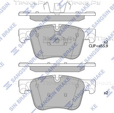 Тормозные колодки Sangsin Hi-Q передние для Citroen C4 II 2013-2026. Артикул SP4032