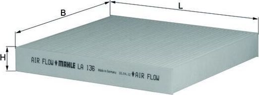 Салонный фильтр Mahle. Артикул LA 136