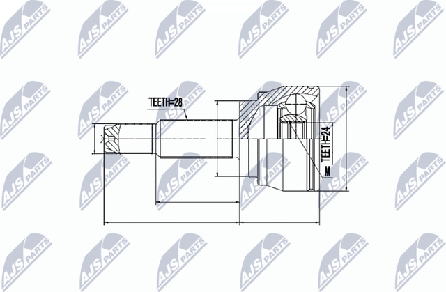 Шрус наружный (граната) NTY. Артикул NPZ-DW-025