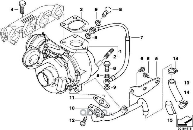 Турбина (турбокомпрессор) BMW. Артикул 11652248901