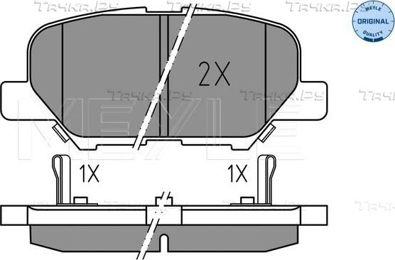 Тормозные колодки Meyle Original задние для Mitsubishi ASX I 2010-2026. Артикул 025 256 8814