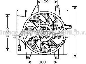 Вентилятор радиатора двигателя AVA для Chrysler PT Cruiser 2000-2010. Артикул CR7505