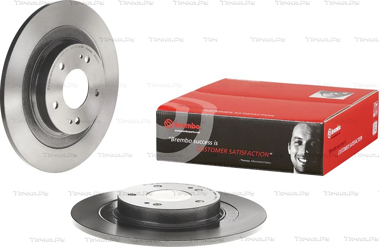 Тормозной диск Brembo PRIME LINE - UV Coated задний для Mitsubishi Outlander III 2012-2026. Артикул 08.N267.11