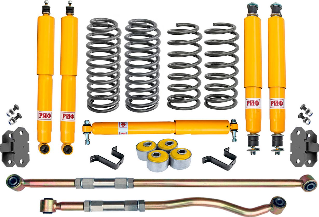 Лифт-комплект РИФ жесткий для Toyota Land Cruiser 80 1988-1998, лифт 100 мм. Артикул RIF-TLC80-4C