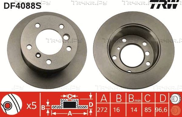 Тормозной диск TRW. Артикул DF4088S