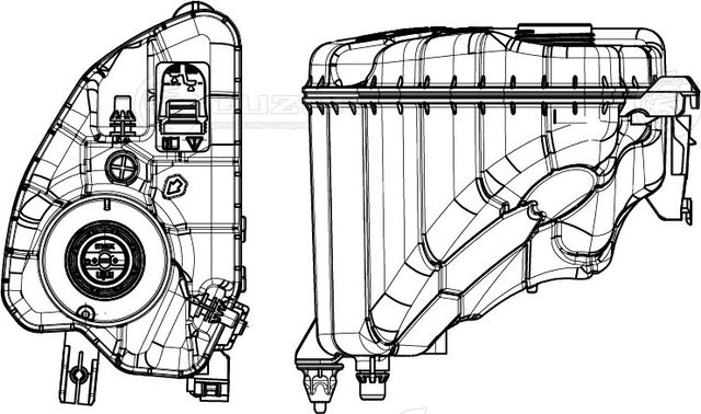 Бачок расширит. охл. жидкости для а/м BMW 5 (G30) (16-)/7 (G11) (15-) [B46  B48] (LET 2617) (Luzar). Артикул let-2617