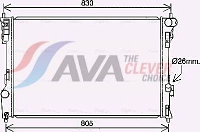 Радиатор охлаждения двигателя AVA. Артикул FD2627